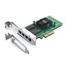 10Gtek 10/100/1000Mbps Gigabit LAN カード, インテルI350純正ボード(チップ)実装, イーサネット PCI Express ネットワークカード, Quad RJ45 ポート, PCI-E 2.1 X4,Intel I3
