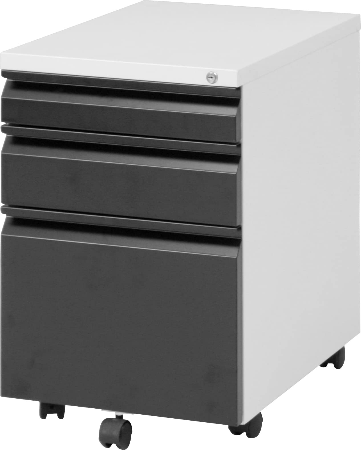 Rakuten - 不二貿易 オフィス キャビネット 引き出し 3段 オール ロック A4 対応 奥行 55cm キャスター 付き ブラック 84710