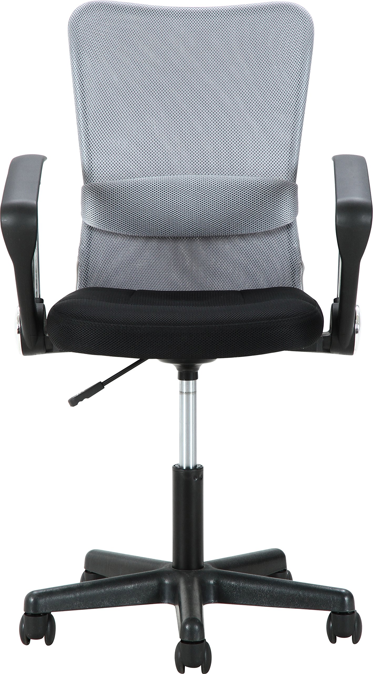 不二貿易 オフィスチェア デスクチェア メッシュ 肘付き 腰サポート グレー ハンター 94433