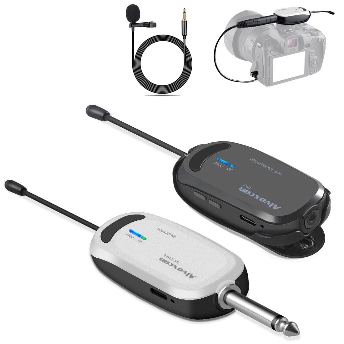Alvoxcon ワイヤレスマイク ヘッドセット ピンマイク ワイヤレス UHF クリップマイク 無線マイク 動画撮影 録音 拡声器 カメラ スマホ 軽量 日本語取扱説明書付き 送信機*1 受信機*1 一人用 TG110（楽天・SelectSHOP 岐阜 楽天市場店）