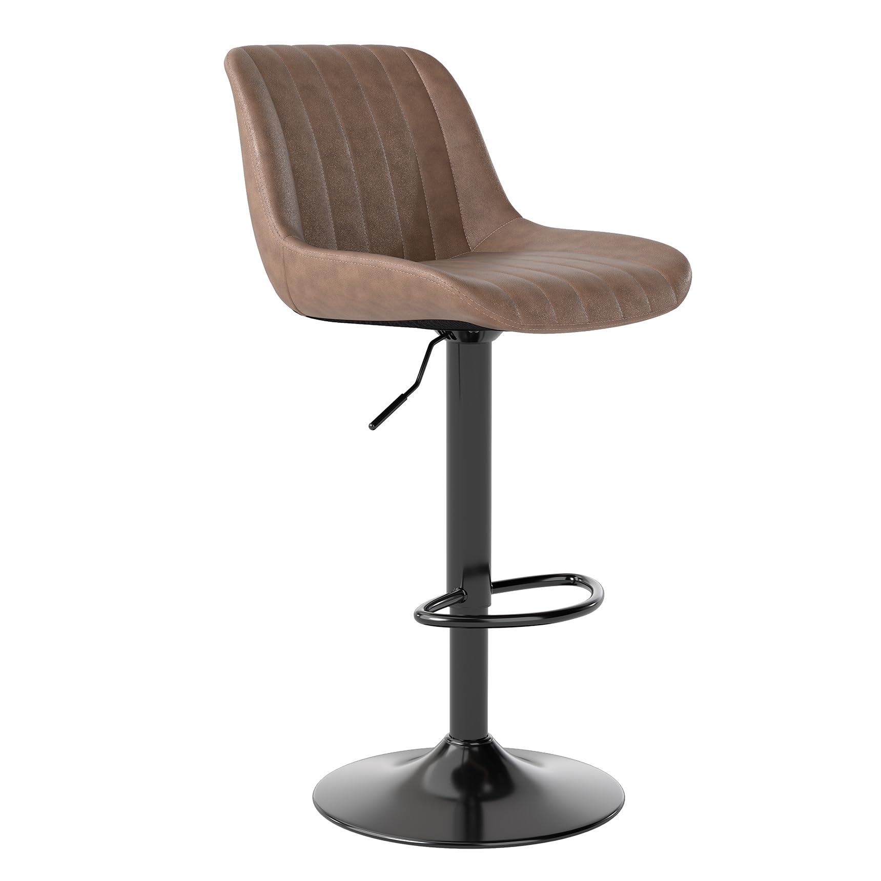 Youhauchair カウンターチェア 1脚 背もたれ ハイチェア 調節可能 回転バーチェア 足置き 昇降式ハイチェア フェイク PUレザー キッチンチェア ...