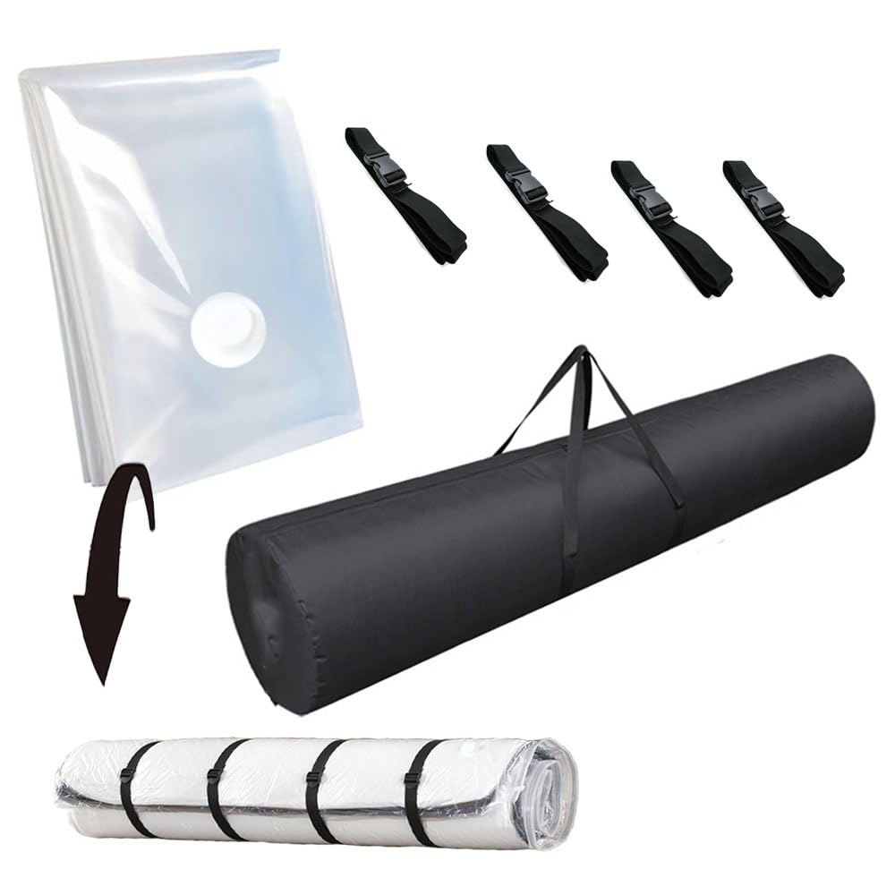 TXCAOT マットレス 圧縮袋 シングル 布団圧縮袋 収納袋 4本のロープが 240*130cm シングル セミダブル ..