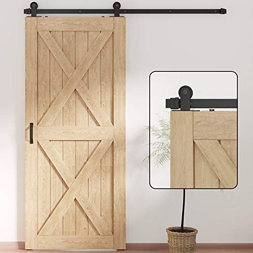 ZEKOO 吊り引き戸レール バーンドア金具 引き扉 4 FT (1.22メートル) トラックレール 引き違いドア 室..