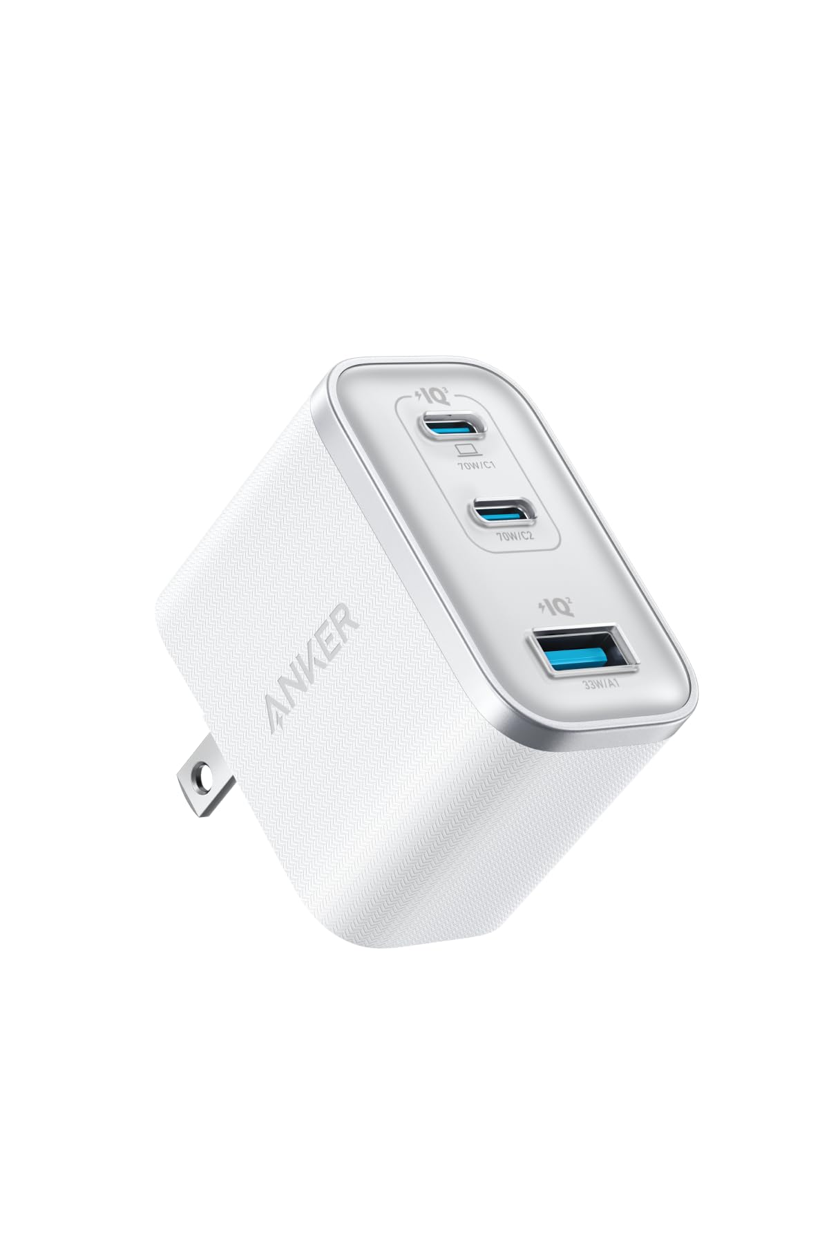 Anker Nano Charger (70W, 3 Ports) ホワイト【 PD対応/PSE技術基準適合/折りたたみ式プラグ】iPhone 17 / 16 / 15シリーズ / Air MacBook Windows PC iPad Galaxy An