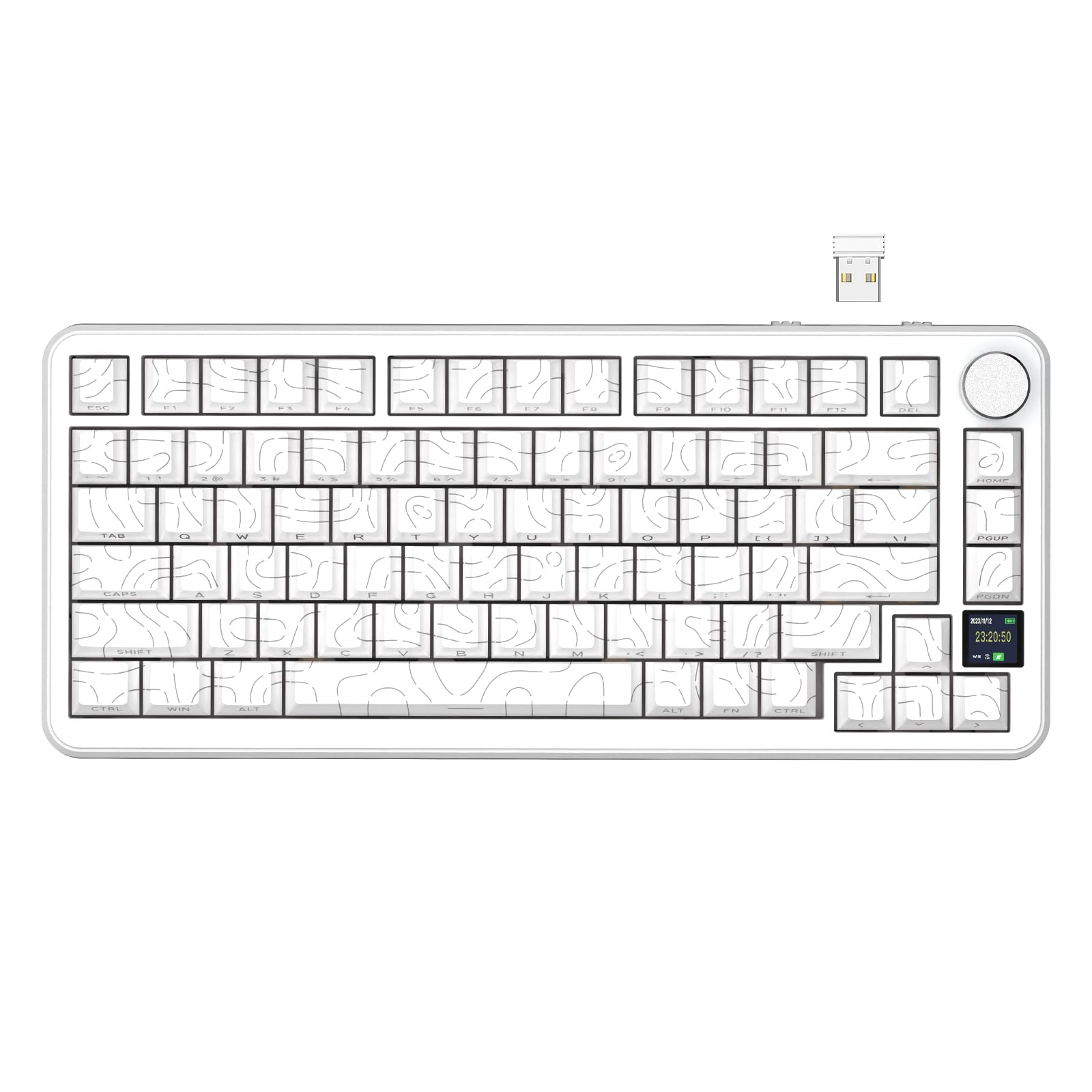ATTACK SHARK X85Pro ゲーミングメカニカルキーボード ブルーベリースイッチ ガスケットマウント リニア PBTキーキャップOEMカスタマイズ ワイヤレス 無線 3接続モード 2.4G/Bluetooth/USB-C TFTスクリーン ホッ