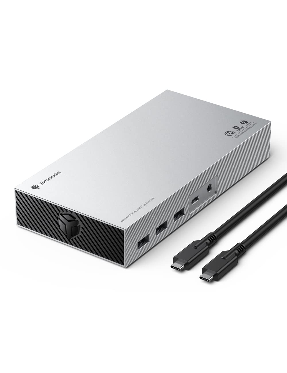 Yottamaster Thunderbolt 3 ドック、USB C ラップトップ ドッキング ステーション デュアル モニター、MacBook Pro/Dell/Lenovo/HP 用 15-in-1 ラップトップ ドック、シングル 5K/デュアル 4