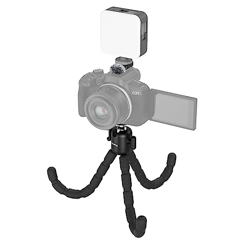 SmallRig Vlogging 三脚キットEOS R50 Canon用、フレキシブル三脚スタンド、ポータブル卓上 & トラベル三脚、LED ビデオライトとビデオ録画とフロントガラス付き - 4213