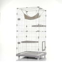 OSJ 猫 ペットゲージ 小動物ケージ 猫用エンクロージャ 掃除しやすいトレーケージ キャットケージ 2段 多頭飼い 引き出しトレー ウサギケージ 自由組み合わせ ワイド扉 猫ドア キャットハウス ペット ゲージ 猫ゲージ 大型 キャスター付き ストッパー