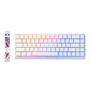 YUNZII x MADLIONS MAD68 HE 有線式 磁気スイッチ メカニカルゲーミングキーボード 60%配列 ホール効果 磁気スイッチ 作動点調整可能 PBTキーキャップ RGB ホットスワップ 8K Hz ポーリングレート (ホワイト)