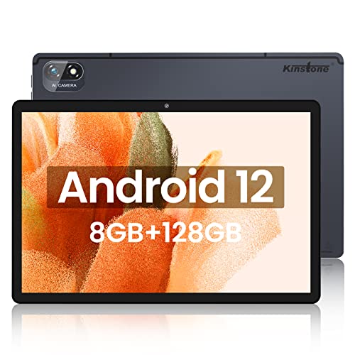 Kinstone タブレット 10.1インチ ゲーミングタブレット Android 12 5G Wi-Fiモデルタブレット、8GB+128GB+1TB拡張可能、8コアCPU 2.4GHz+5GHz、1920x1200 FHD IPS 大画面、8000mAh