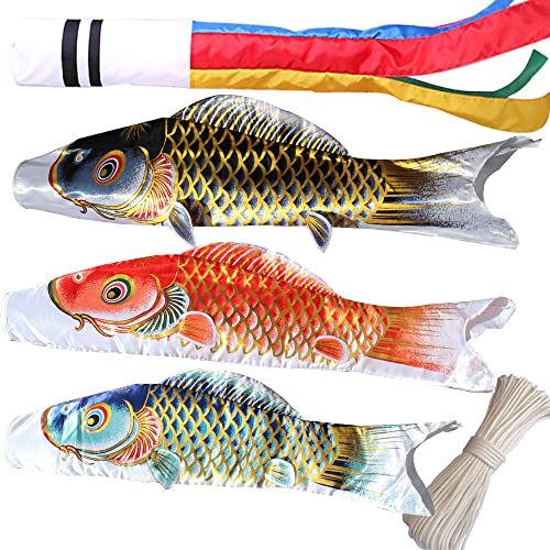 鯉のぼり こいのぼり 鯉3匹 吹流し3m 大型 【特選】 お庭 最高級鯉のぼり 【庭園用鯉のぼり】お庭 鯉幟 五月人形 端午の節句 高級ポリエステルサテン使用