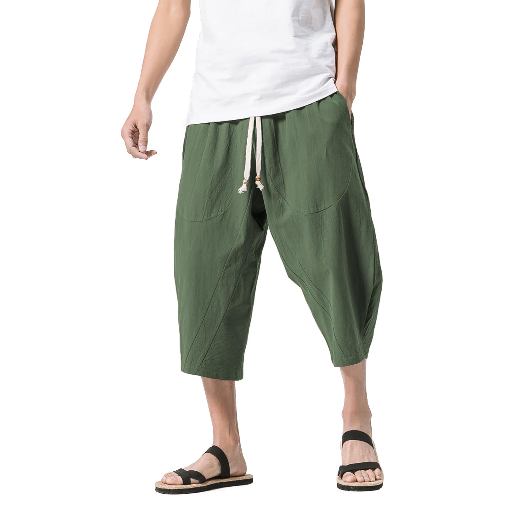 [YFFUSHI] サルエルパンツ メンズ 夏 大きいサイズ 男女 ゆったり M-5XL 無地