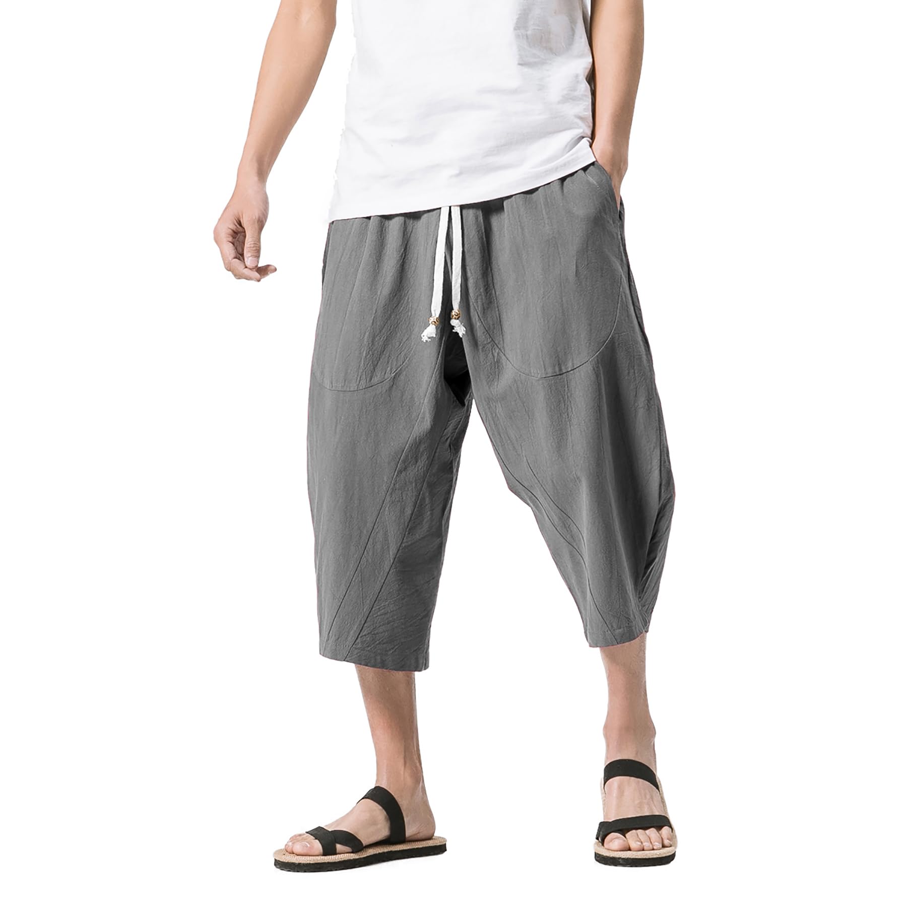 [YFFUSHI] サルエルパンツ メンズ 夏 大きいサイズ 男女 ゆったり M-5XL 無地