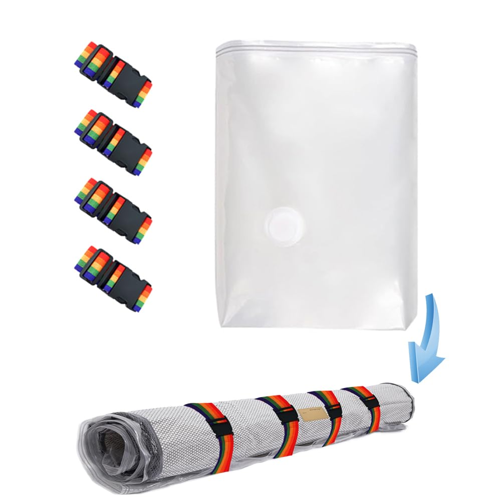 TXCAOT特大圧縮バッグ超厚い 真空パック マットレス収納バッグ ラテックス/メモリーフォーム用 4本ロープ 260*240cm(XXL)