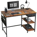 YeTom デスク パソコンデスク 机 pcデスク 桌子 幅120cm computer desk ワークデスク 左右入替可 引き出し付き 勉強机 学習机 bàn h?c 作業机 収納付きデスク ビンテージ