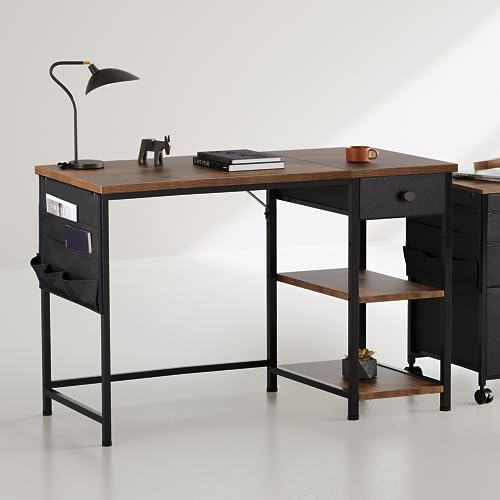 YeTom デスク パソコンデスク 机 pcデスク 桌子 幅120cm computer desk ワークデスク 左右入替可 引き出し付き 勉強机 学習机 bàn h?c 作業机 収納付きデスク ビンテージ makana---10418863 SelectSHOP 岐阜 楽天市場店 サンプル画像3