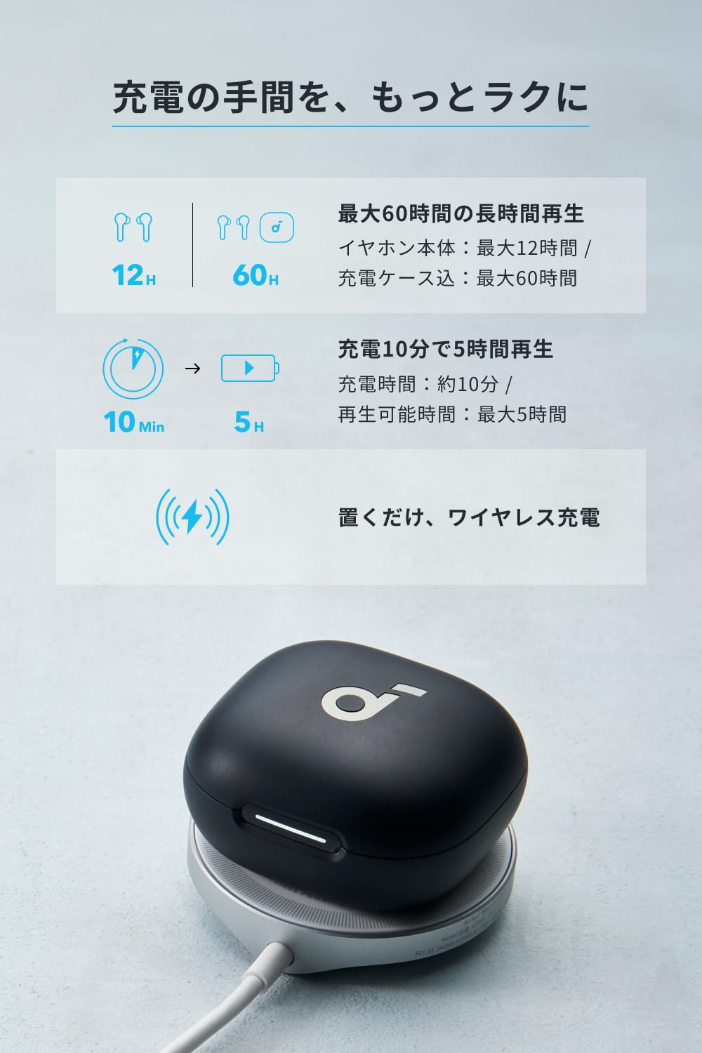 Anker Soundcore P40i (Bluetooth 5.3) 【完全ワイヤレスイヤホン/ウルトラノイズキャンセリング 2.0 / マルチポイント接続 / 最大60時間再生 / PSE技術基準適合】パープル makana---10532920 SelectSHOP 岐阜 楽天市場店 サンプル画像3