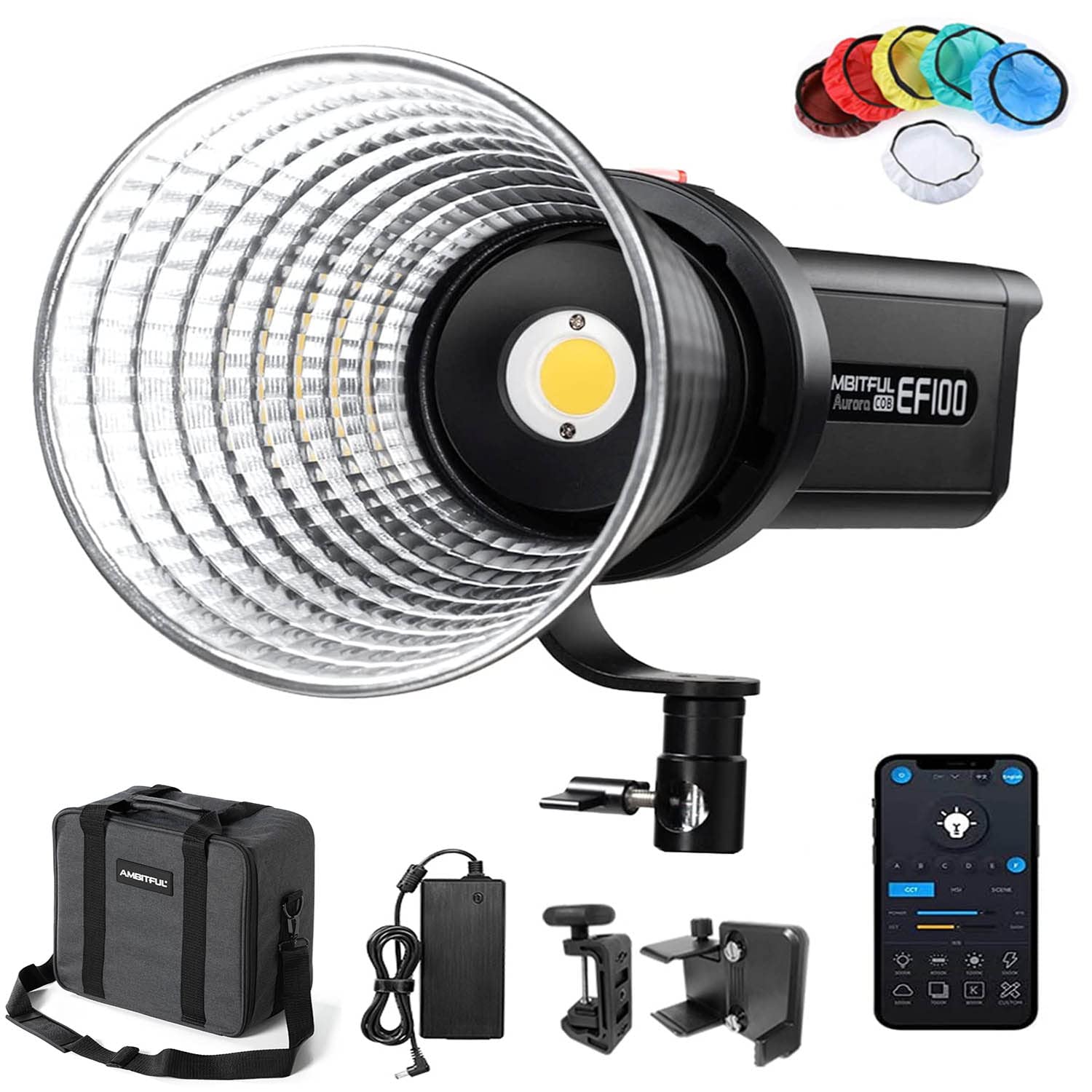 AMBITFUL EF100 100W 5600K Aurora COB LEDӥǥ饤ȡCRI 95+, TLCI 97+ϡFX...