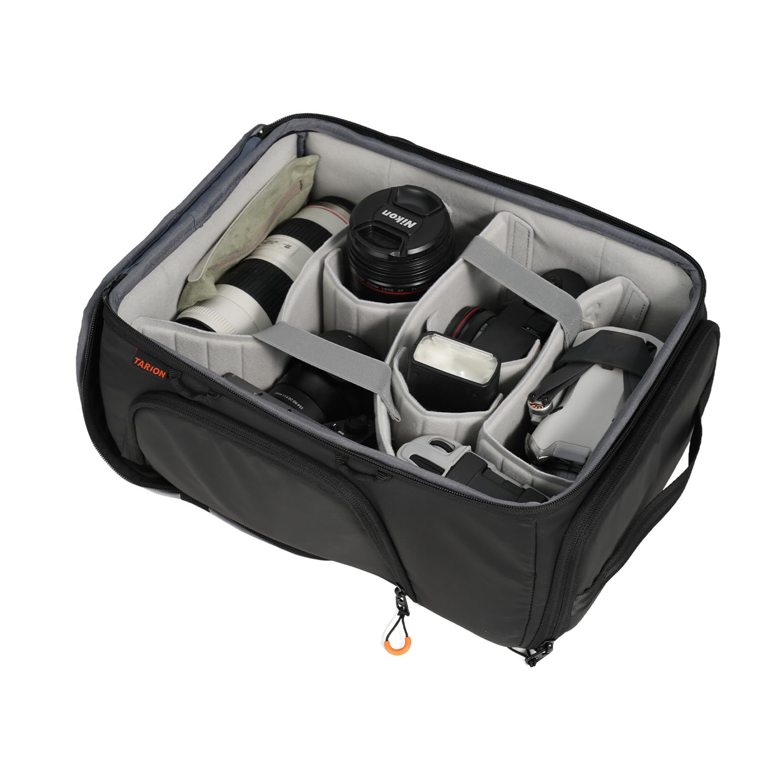 TARION カメラインサートバッグ レンズ用保護バッグ DSLR/SLR対応 折りたたみ式ポーチ 防水シェルコア Mサイズ