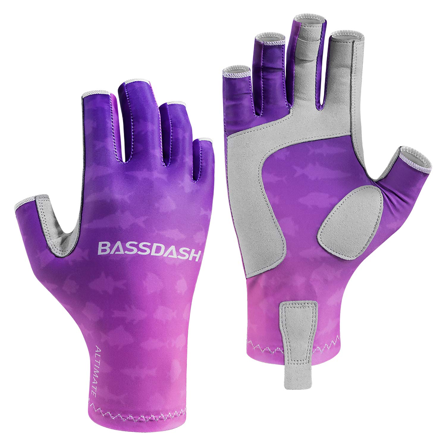 BASSDASH ALTIMATE UPF 50+ レディース フィッシンググローブ UV 日焼け防止 指なし手袋 カヤック パドリング ハイキング サイクリング ドライブ シューティング トレーニング用
