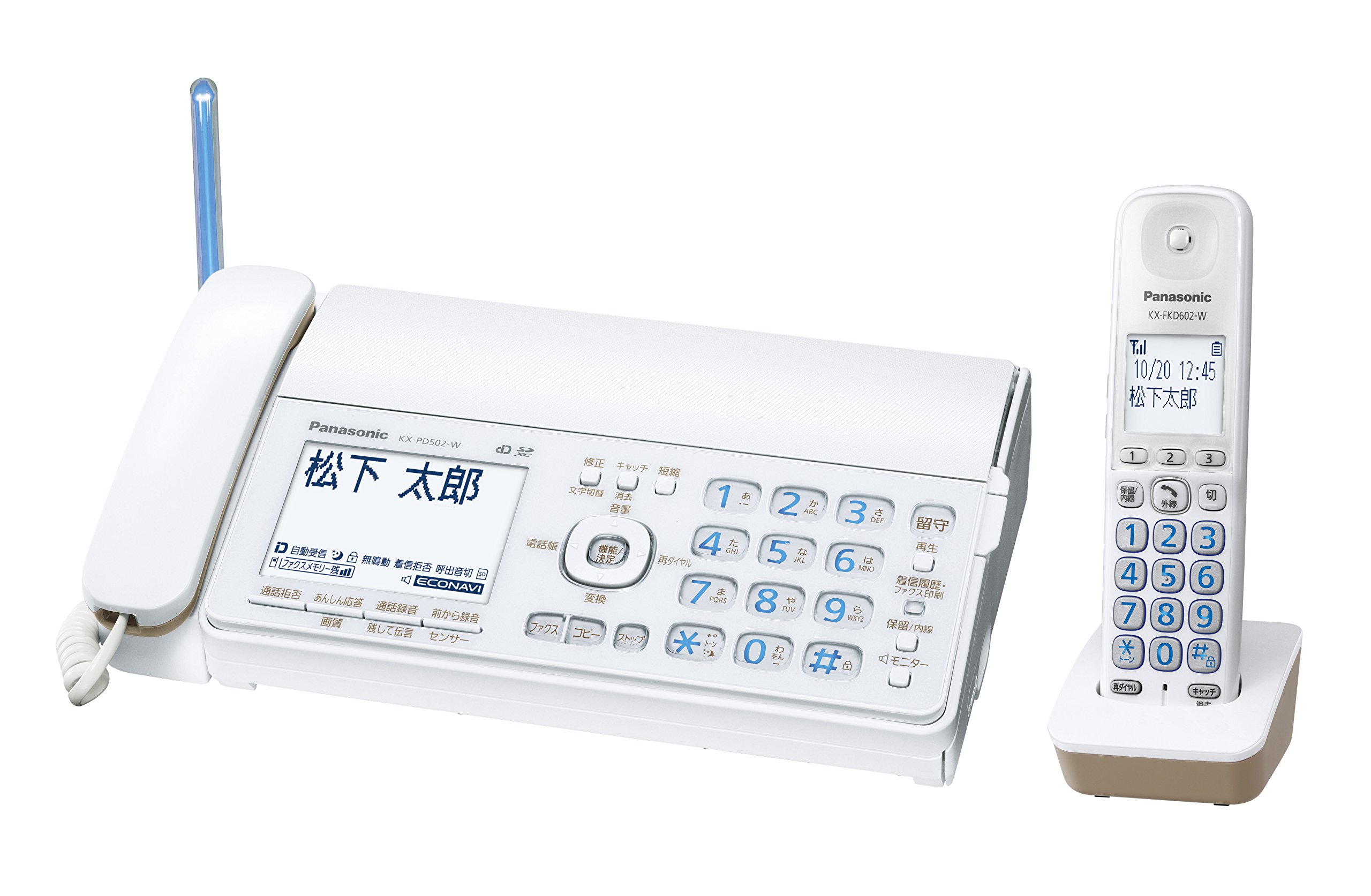 ѥʥ˥å ä ǥ륳ɥ쥹FAX 󤿤ҵ1դ 1.9GHz DECT ۥ磻 KX-PD502UD-W