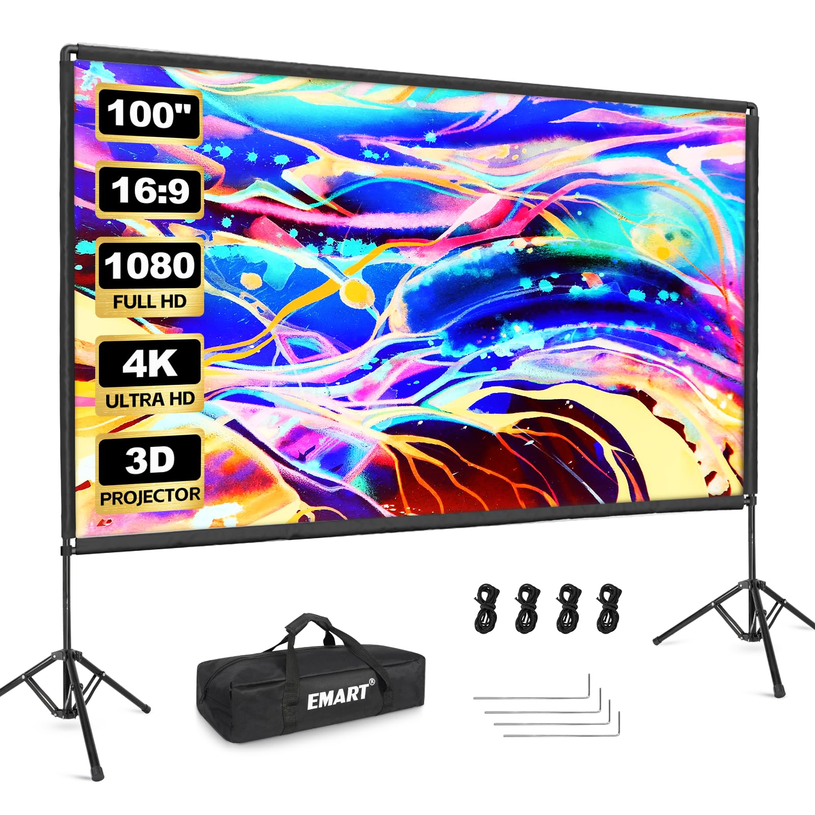 EMART ץ ꡼ 100 4K 16:9 HD 3Dб դ   ꡼ ץ...