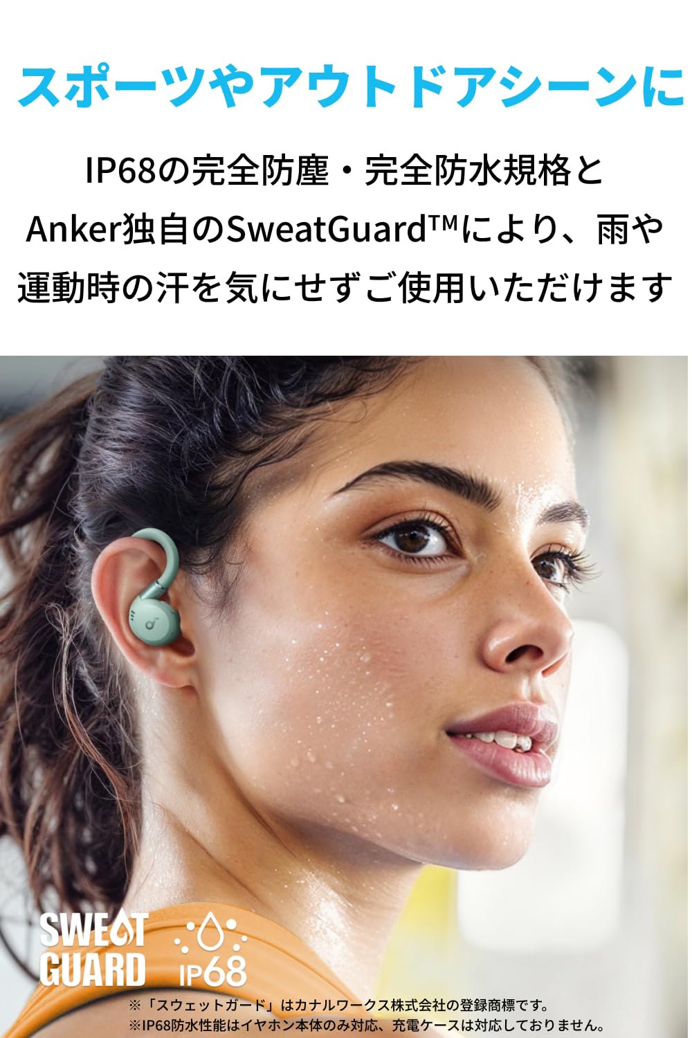 Anker Soundcore Sport X20（Bluetooth 5.3）【完全ワイヤレスイヤホン/耳掛け/カナル型/フック型/アクティブノイズキャンセリング/外音取り込み/音声通話 / IP68防塵防水規格 / 完全防塵・防水/最大48時間音楽再生 makana---10533052 SelectSHOP 岐阜 楽天市場店 サンプル画像3