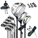 Giantex ゴルフクラブセット メンズ クラブ11本 Rフレックス 右利き キャディバッグ付き フードカバー付き クラブのヘッドカバー3本付き 初心者 フル...