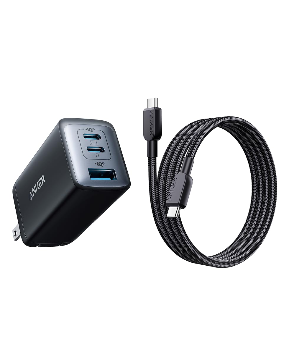 Anker PowerPort III 3-Port 65W Pod with USB-C & USB-C ケーブル ブラック