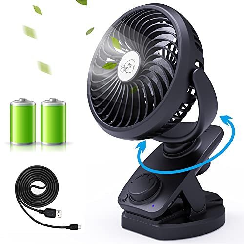 扇風機 首振り 卓上扇風機 クリップ扇風機 Lifeholder 5000mAh大容量 50時間連続使用 風量無段階調節 ..