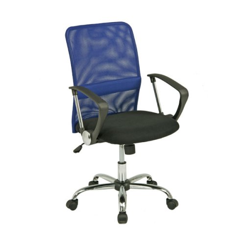 不二貿易 メッシュバック チェア HF-78BL ブルー 90876