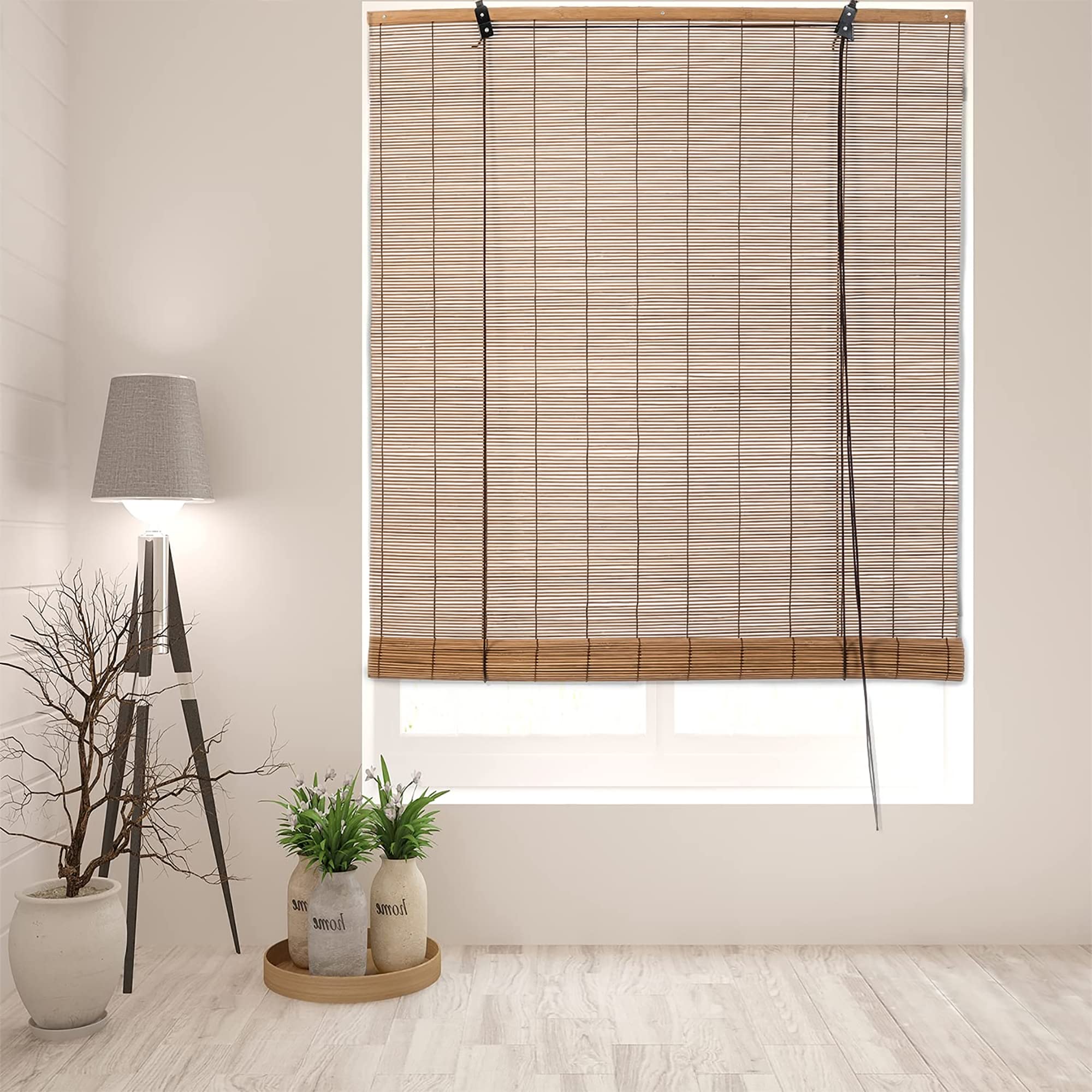 Yitian Bamboo Art 竹すだれ 2本セット 幅88cm×丈180cm 炭化焼竹 竹ロールスクリーン 簾 屋内 屋外 竹..