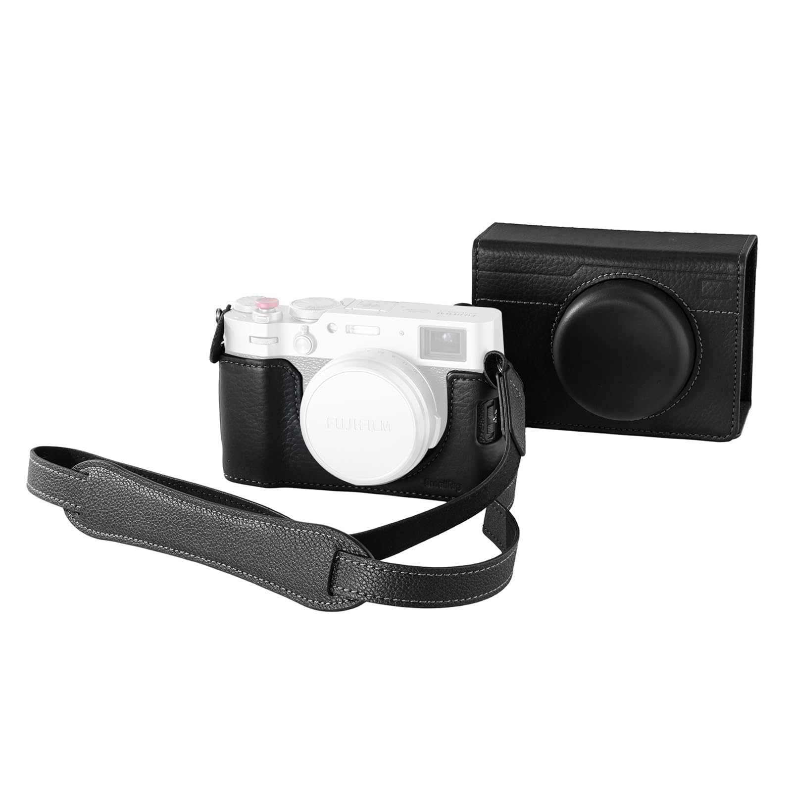 Rakuten - SmallRig 富士フィルム対応 X100VI用 レザーケースキット レザーハーフケース、フリップケースカバー、ショルダーストラップ付属 本革素材で持ち運びやすく保護力も ブラック - 5622
