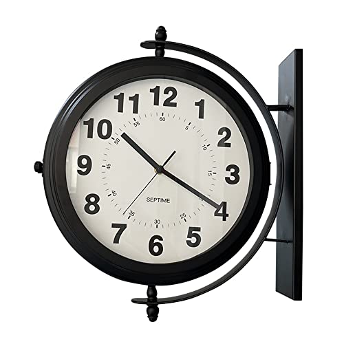 両面時計 壁掛け 時計 オシャレ 壁 屋外 時計 アンティーク 両面 時計 おしゃれ 店舗時計 ショップ カフェ 置き時計 インテリア 西海岸風 静音 SISBRLR タイプA