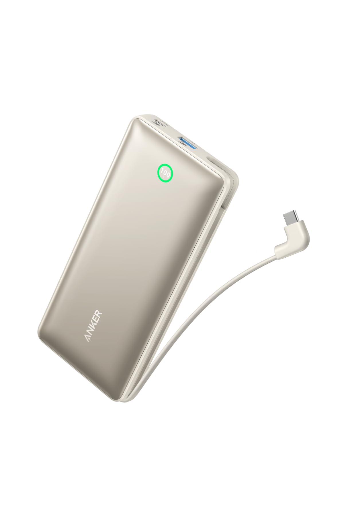 Anker Nano Power Bank (20000mAh, 30W, Built-In USB-C ケーブル) (モバイルバッテリー 20000mAh 30W出力 大容量 LEDディスプレイ搭載 USB-C ケーブル内蔵)【PD/PowerIQ搭載/