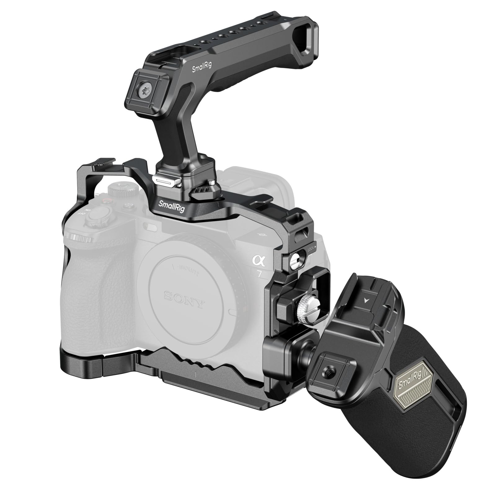 SmallRig HawkLock クイックリリースケージキット Sony対応 Alpha 7R V / A7 IV / A7S III用 トップハンドル/サイドハンドル/HDMIケーブルクランプ付き - 5599