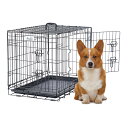 PETAPPY 犬 ケージ 小型犬 ペットケージ ダブルドア付き トレー付き 組立簡単 室内外兼用 幅76.2x奥行48.2x高さ55cm 折り畳み 犬用ケージ ド 持ち手付き 移動便利 ドッグゲージ