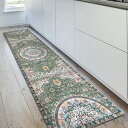 DECOMALL カーペット 3畳 ペルシャ 絨毯風 ラグ マット 160X230CM 洗える 花柄 オールシーズン 軽量 滑り止め 防ダニ 防臭 グリーン 緑 床暖房対応