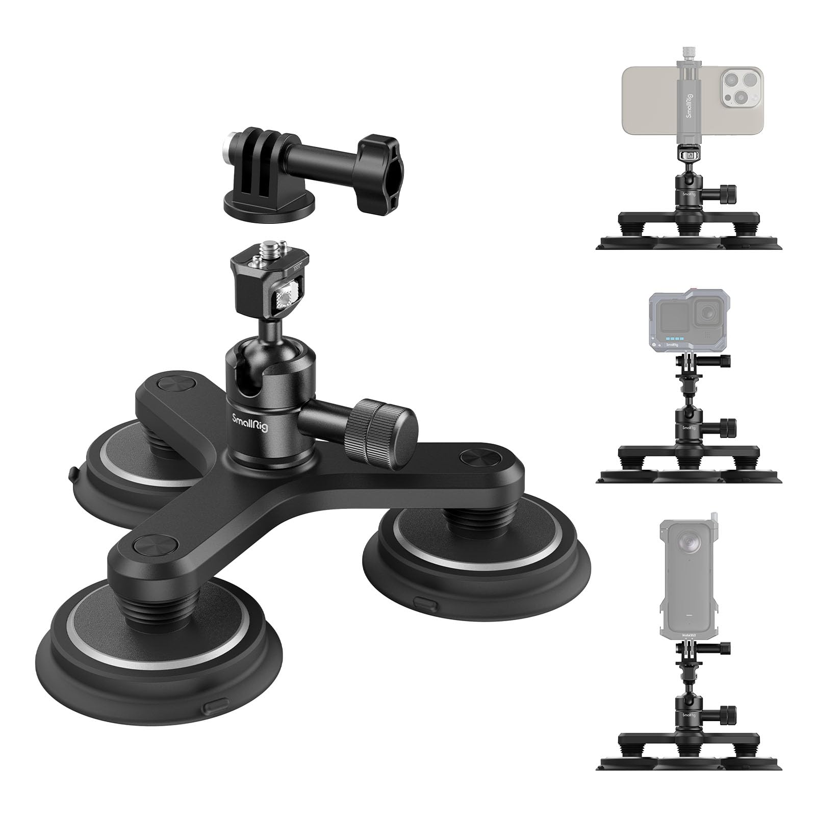 樂天商城 - SmallRig 吸盤式カメラマウント車載用 アクションカメラ用 撮影用 カメラ用三脚吸盤サポートキット 4468