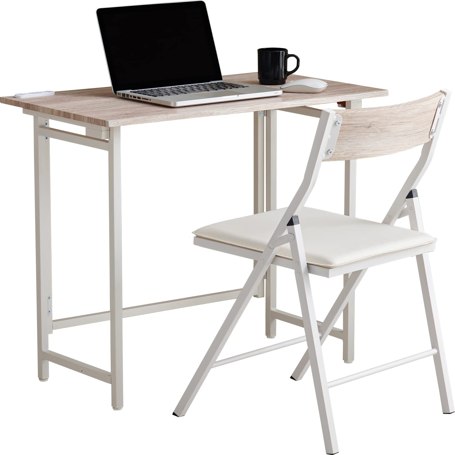 萩原(Hagihara) デスク セット チェア 椅子 折りたたみ 【クッションチェア】 コンセント 付き 1500W ..