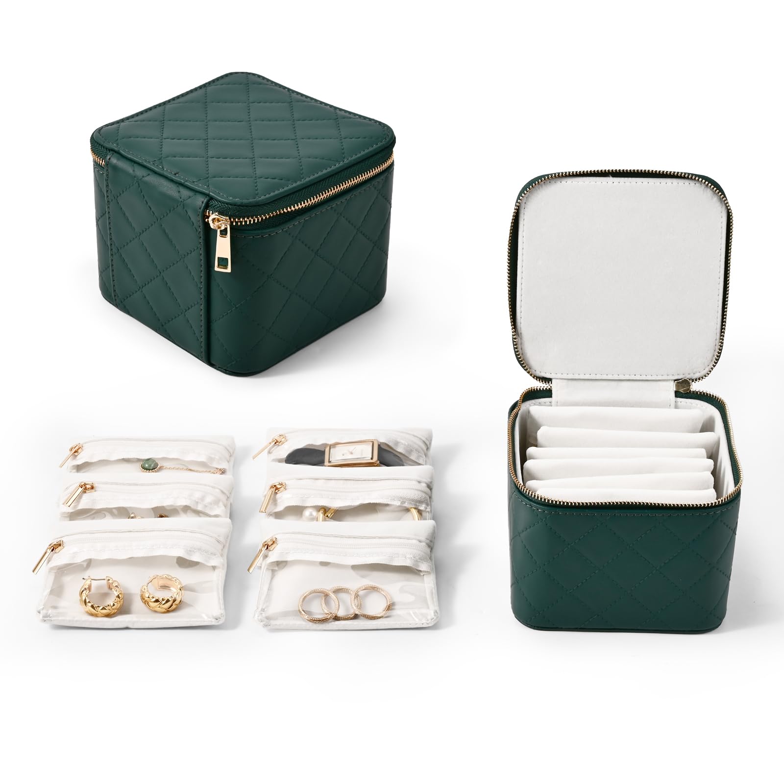 Oirlv �ȥ�٥� �ߥ� ���奨�꡼�ܥå��� PU�쥶�� �ԥ��� ��� �ͥå��쥹 ���奨�꡼��Ǽ Ʃ�� PVC 8���� �ѿ��ɻ� ������ �ץ쥼��� Ŭ��...