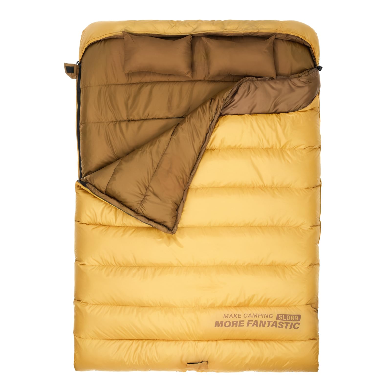 楽天SelectSHOP 岐阜 楽天市場店BISINNA キャンプ寝袋 二人用 シュラフ アウトドア 封筒型 コンパクト 連結解体可能 春秋 夏用 丸洗い可能 家族用 車中泊 キャンプ用品 収納パック付き （190+30）x150cm（イエロー）
