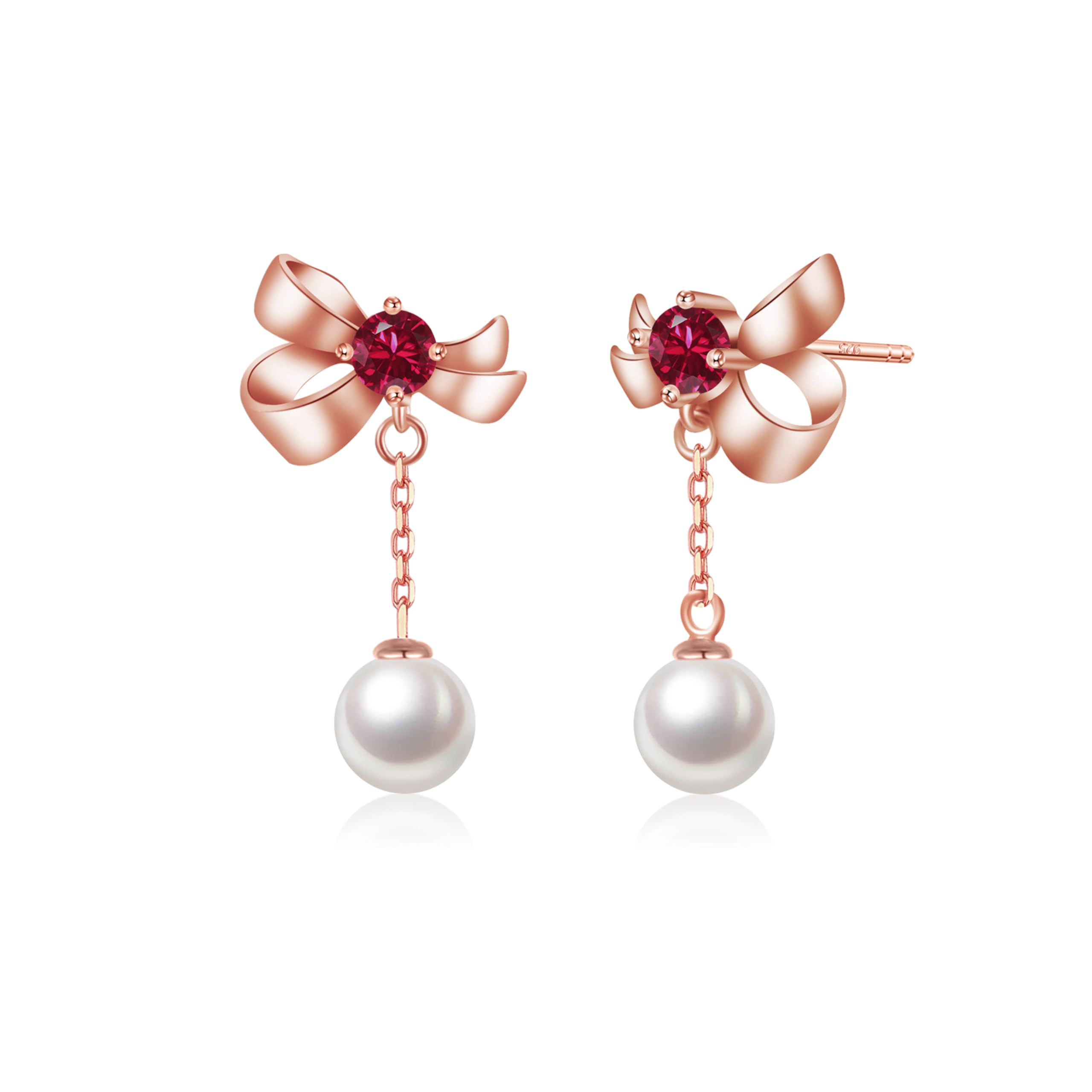 Free bird パール ピアス レディース ピンクゴールド 人気 揺れる 金属アレルギー対応 ルビー ピアス つけっぱなし 18金 誕生石 ジルコニア ジュ...