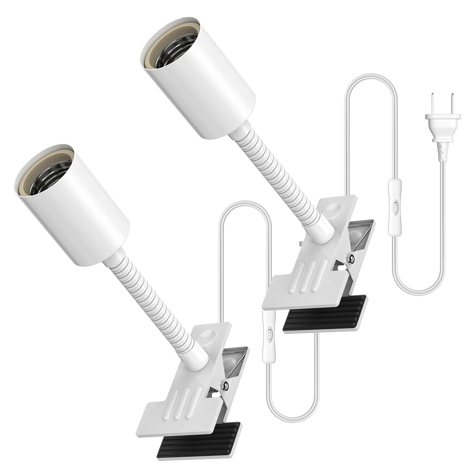 Pispoer 電球ソケット E26、クリップライトソケット、植物育成ライトに適しています、スイッチ付き 1.6..