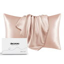 Deconovo 枕カバー 両面シルクまくらカバー ピローケース 6Aクラスシルク100%シルク 50cmx70cm ローズ 封筒式枕カバー ギフト 美肌 美髪...