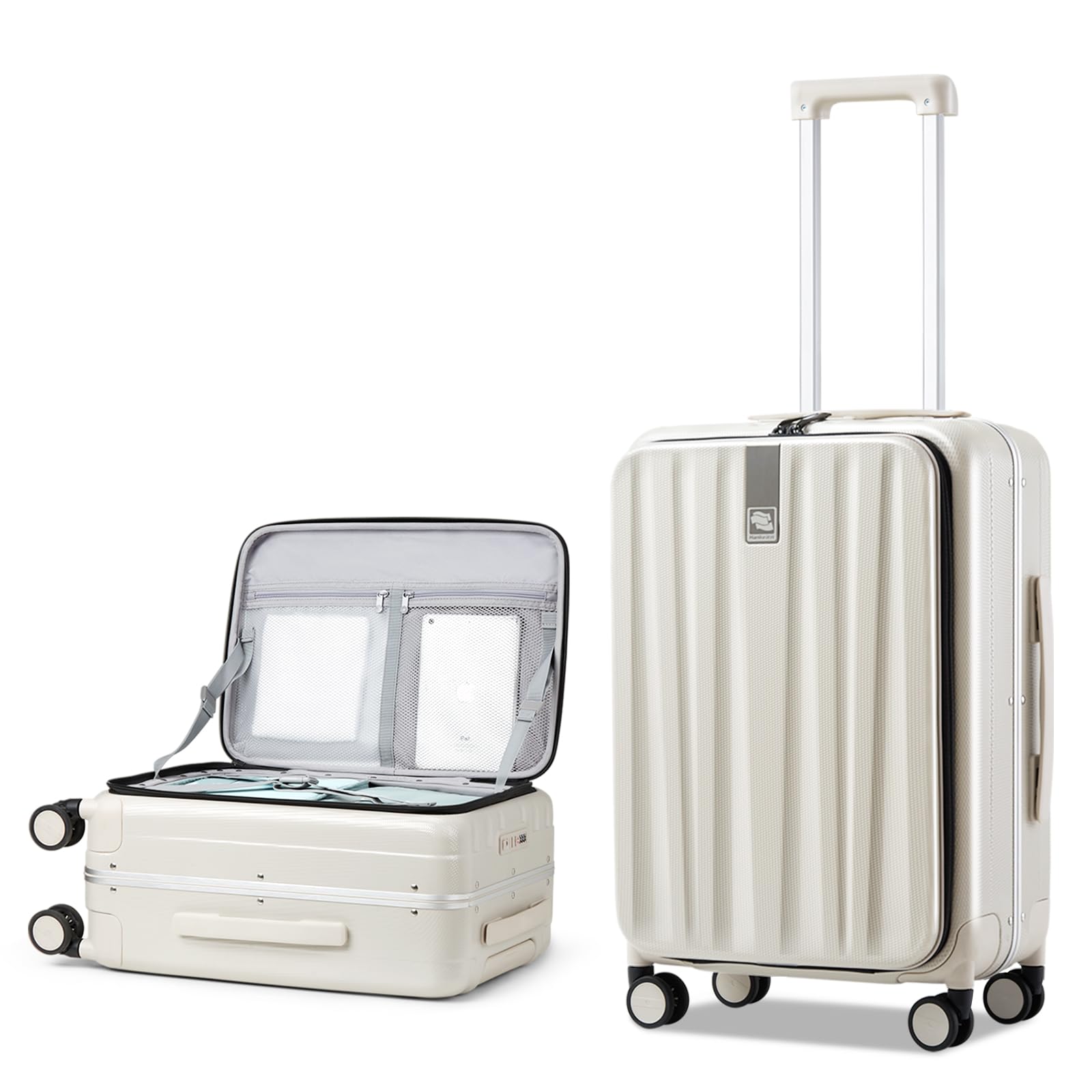 Rakuten - [Hanke] スーツケース キャリーケース M サイズ 大容量 PC100% 素材 耐衝撃 軽量 大型 69リットル スーツケース アルミ 片面開き ハード 静音キャスター キャリーケース 24インチ キャリーバッグ 海外 旅行 ビジネス 出張 長期旅行