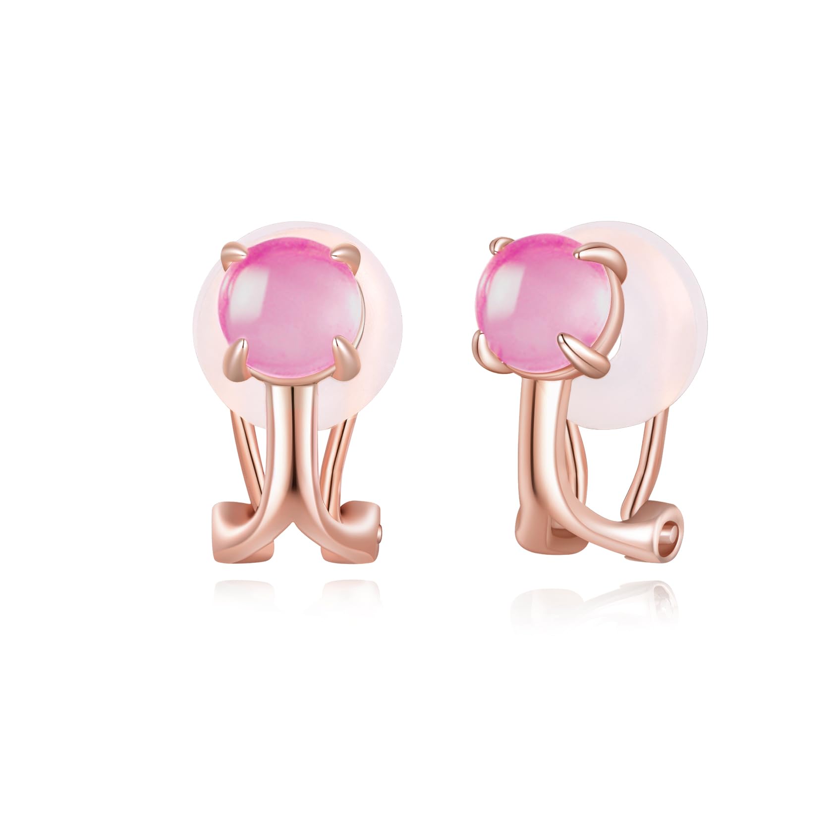 Free bird トルマリン イヤリング レディース ピンクゴールド 人気 痛くない 金属アレルギー対応 ノンホールピアス 10月誕生石 可愛い エレガント ...