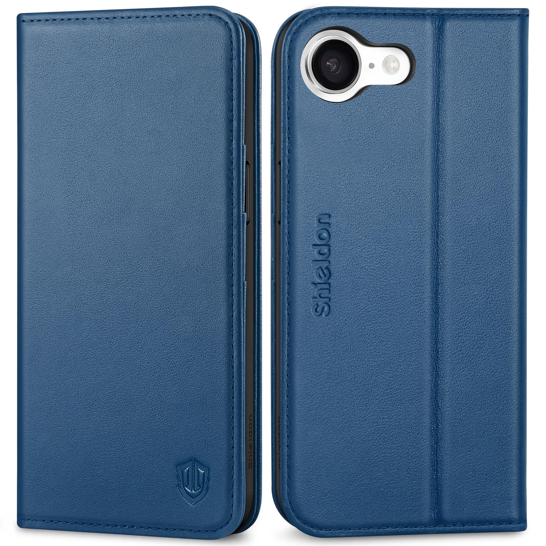 SHIELDON iPhone 16e対応ケース 本革 手帳型 アイホン16e用 スマホカバー 衝撃吸収 TPU素材 カード収納 横置きスタンド機能 マグネット内蔵 [RFIDブロッキング] 全面保護 あいふぉん16e 対応スマホケース 2025年発売 6