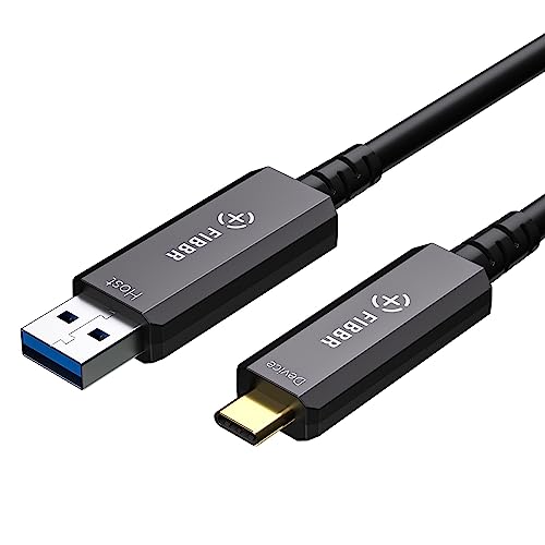 Rakuten - FIBBRアクティブオプティカルUSB3.2 Cケーブル、10Gbpsの高速USB AからUSB Cケーブル (10m)