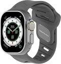 Aulumu A02 交換用バンド|フッ素ゴム|Apple Watch 42/44/45/46/49mm対応|防水 調節可能デザイン|ウォッチストラップ-グレー